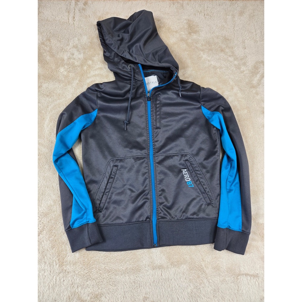 Aeropostale Aero87 Zip Up Hoodie Jacket‎ Activewear Men's Size M Blue Black